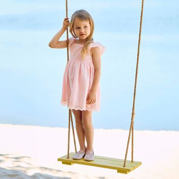 Girls Pink Embroidered Dress