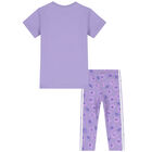 Baby Girls Purple Floral Logo Leggings Set, 1, hi-res