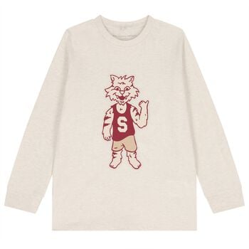 Boys Beige Tiger Long Sleeve Top