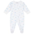 Baby Boys White & Blue Sheep Babygrow, 1, hi-res