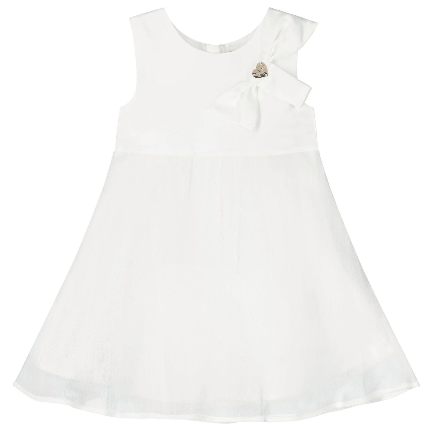 Younger Girls White Satin Dress Set, 1, hi-res image number null