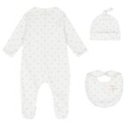 White Silver Moon Babygrow Set, 1, hi-res
