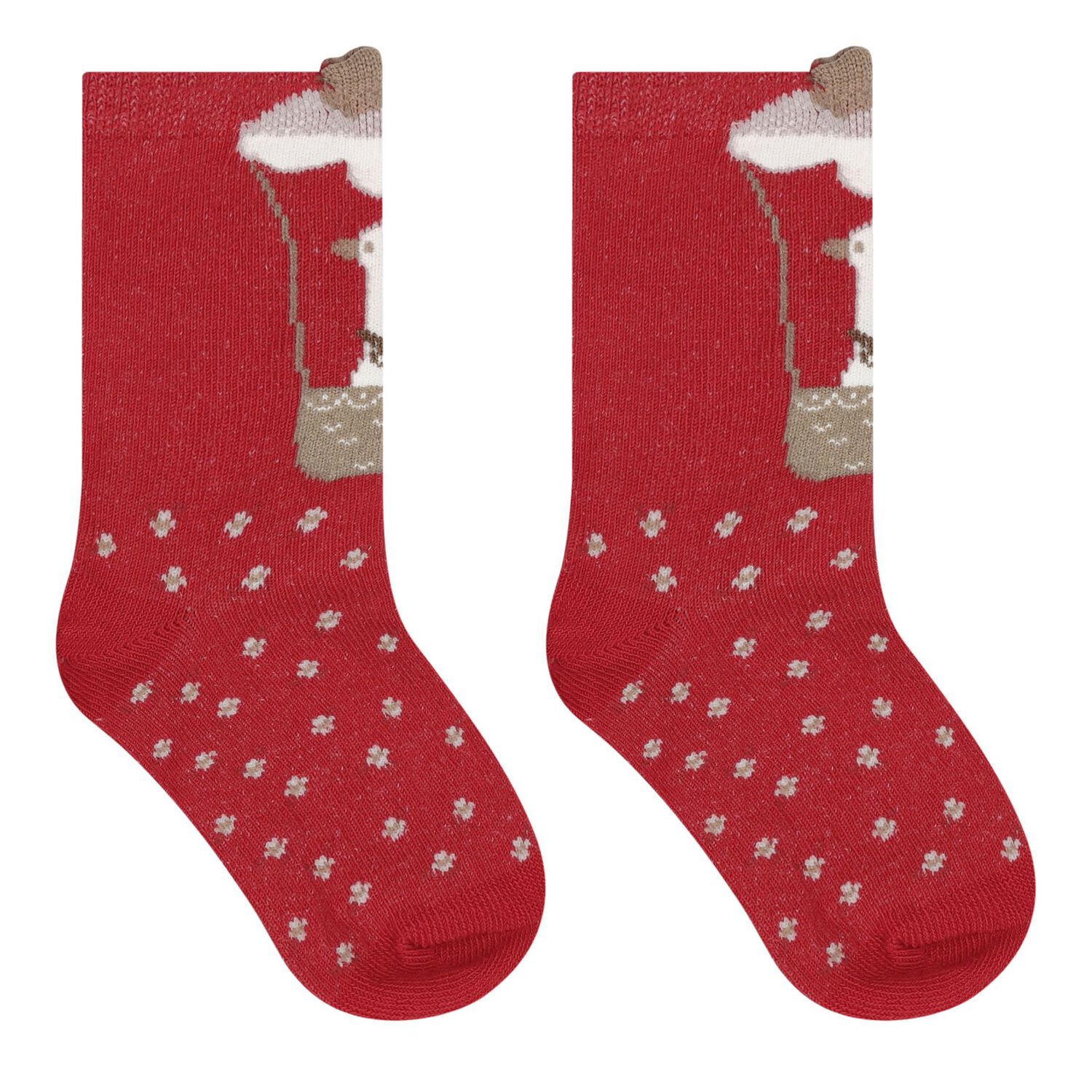 Baby Girls Red & Ivory Socks ( 4-Pack ), 3, hi-res image number null