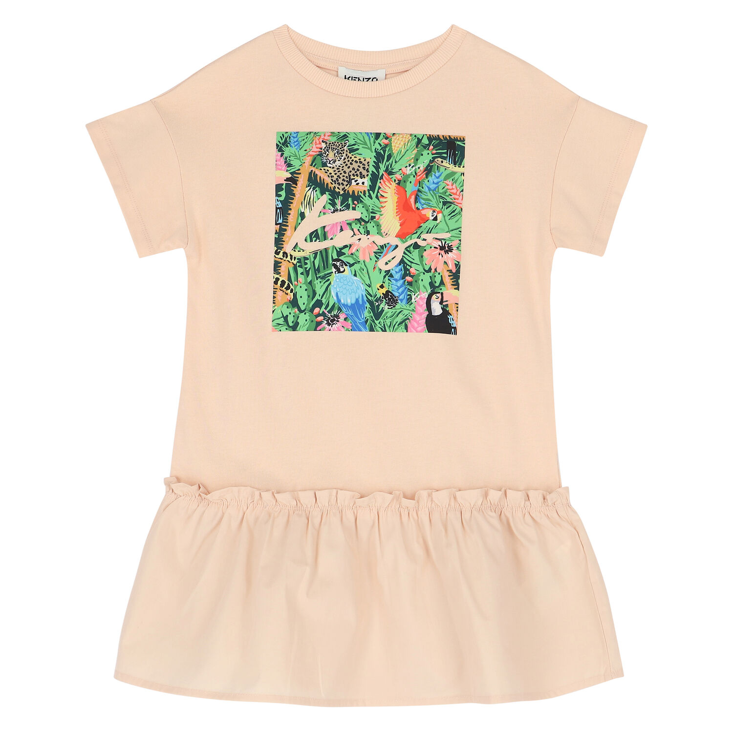 Girls Pink Logo Dress, 1, hi-res