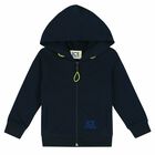 Younger Boys Navy Logo Hooded Top, 1, hi-res