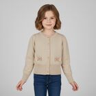 Girls Gold Bow Cardigan, 1, hi-res