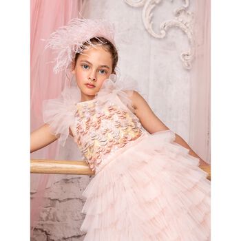 Girls Pink Embellished Dress