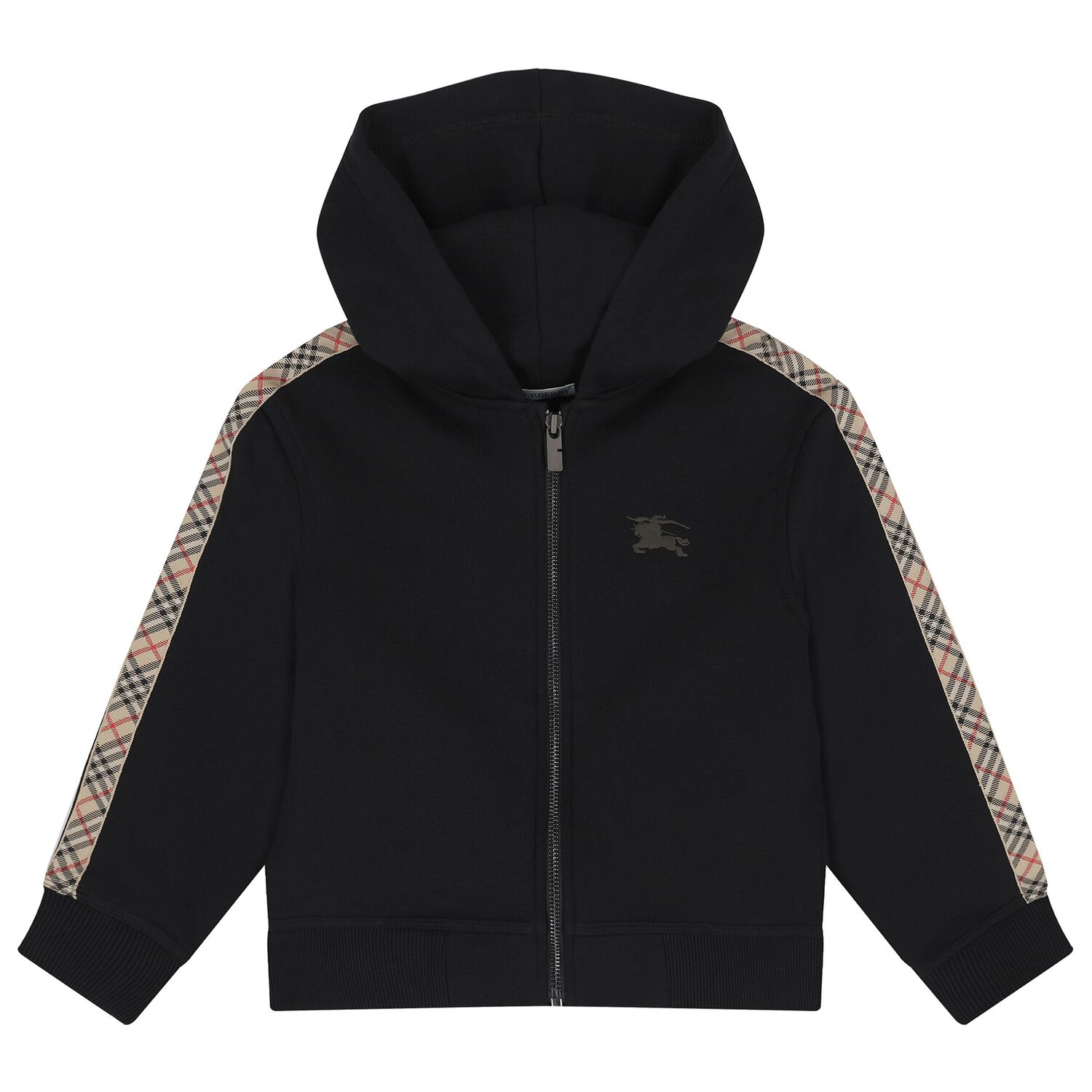 Boys Black EKD Logo Zip Up Hooded Top, 1, hi-res image number null