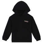 Black Logo Hooded Top, 1, hi-res