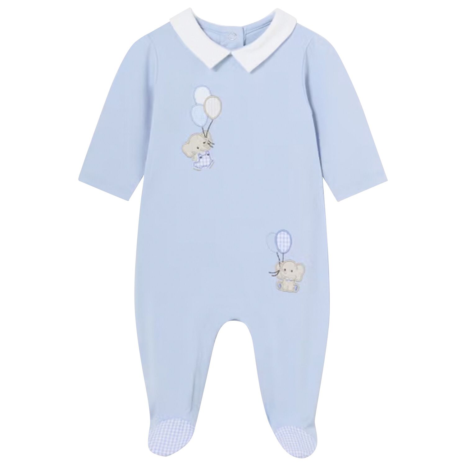 Baby Boys Blue Elephant Babygrow, 2, hi-res