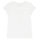 Girls White Vintage Car T-Shirt, 1, hi-res