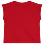Girls Red Sequin Logo T-Shirt, 2, hi-res