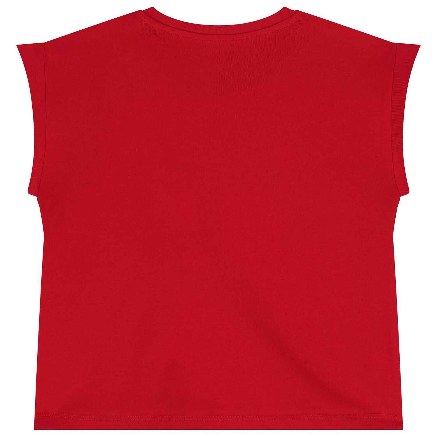 Girls Red Sequin Logo T-Shirt, 2, hi-res