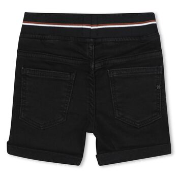 Younger Boys Black Denim Shorts