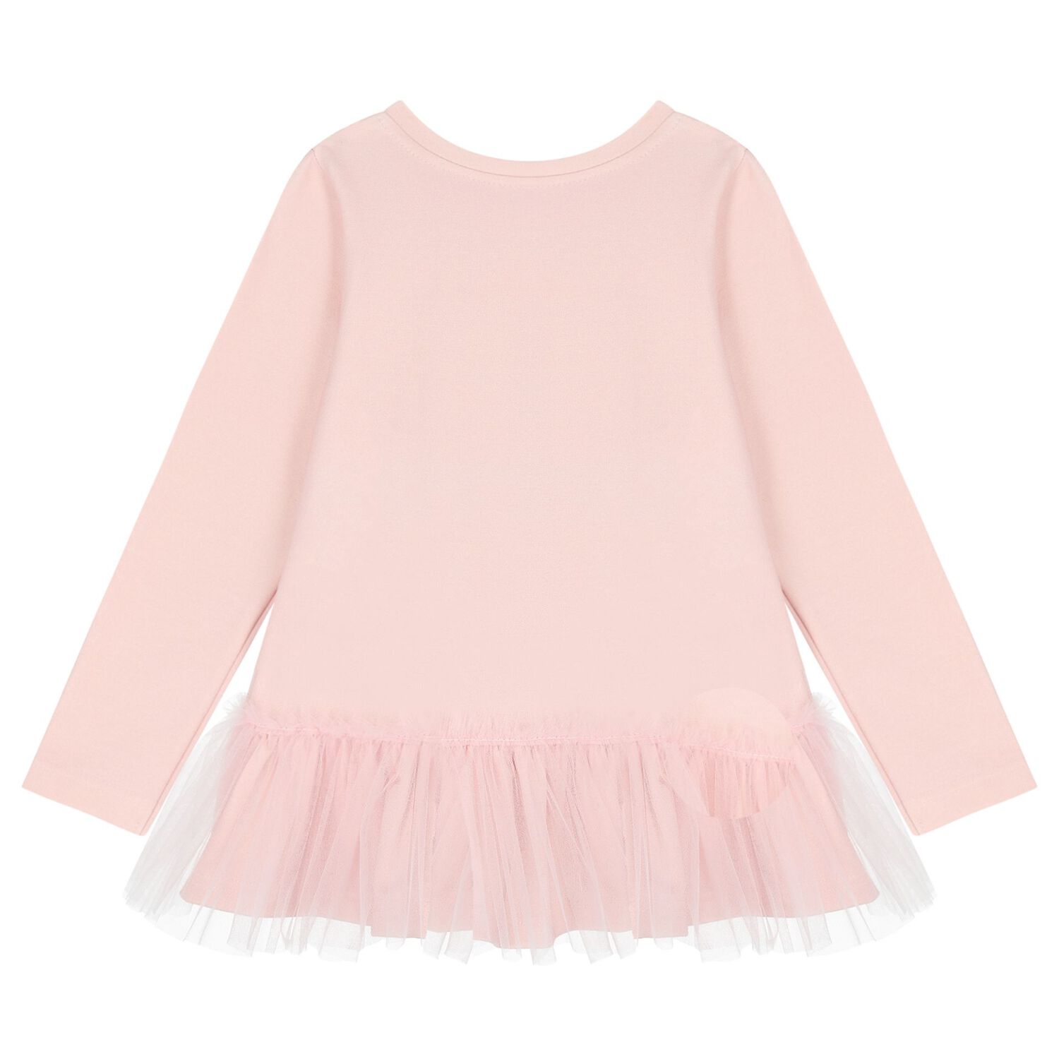 Girls Pink Bow Long Sleeve Top, 1, hi-res image number null