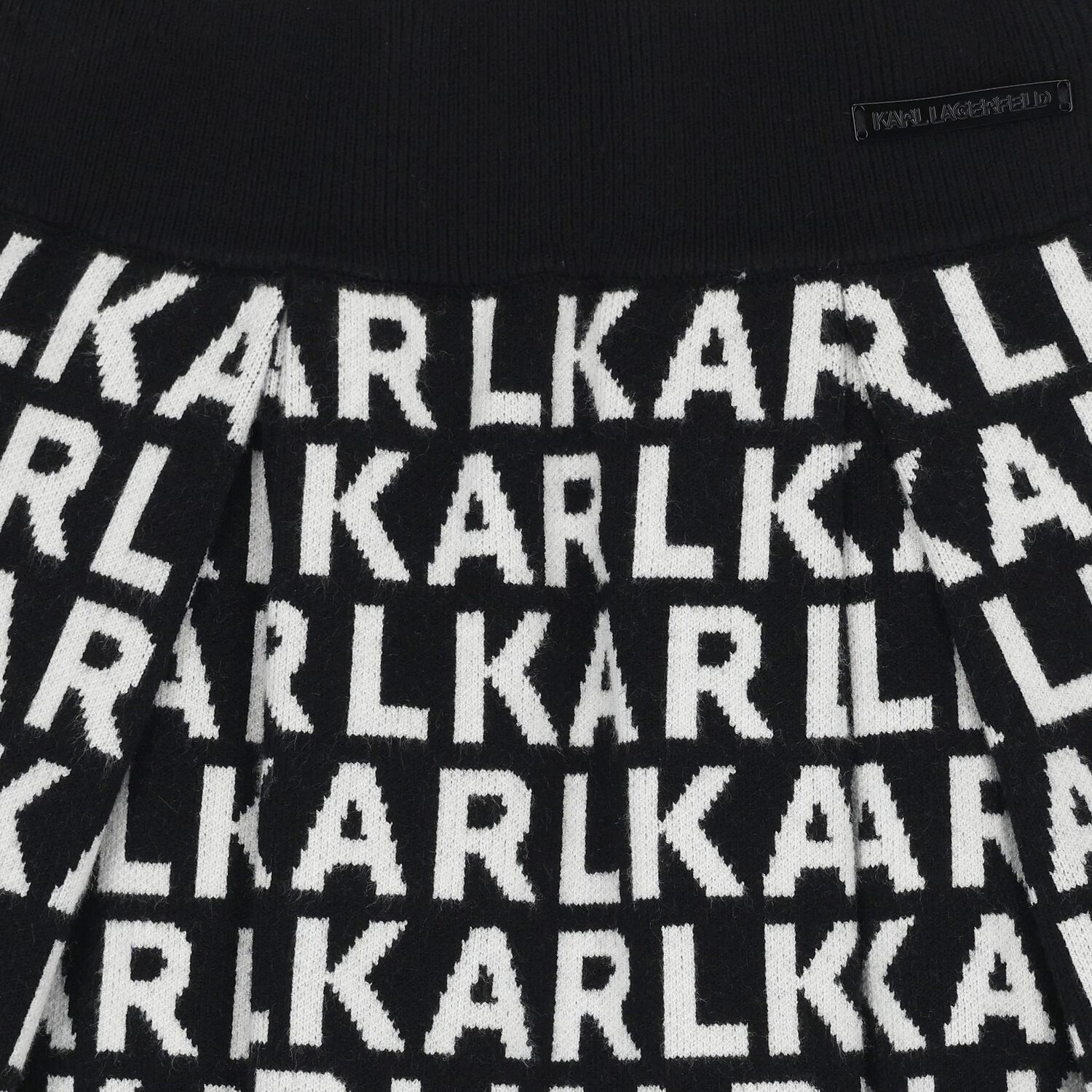 Girls Black & White Logo Skirt, 1, hi-res