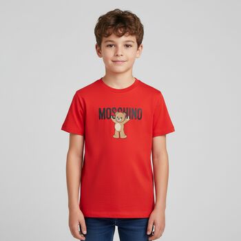 Red Teddy Bear Logo T-Shirt