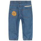 Younger Boys Blue Denim Joggers, 1, hi-res