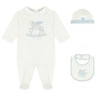 Baby Boys White & Blue Paisley Babygrow Gift Set, 1, hi-res
