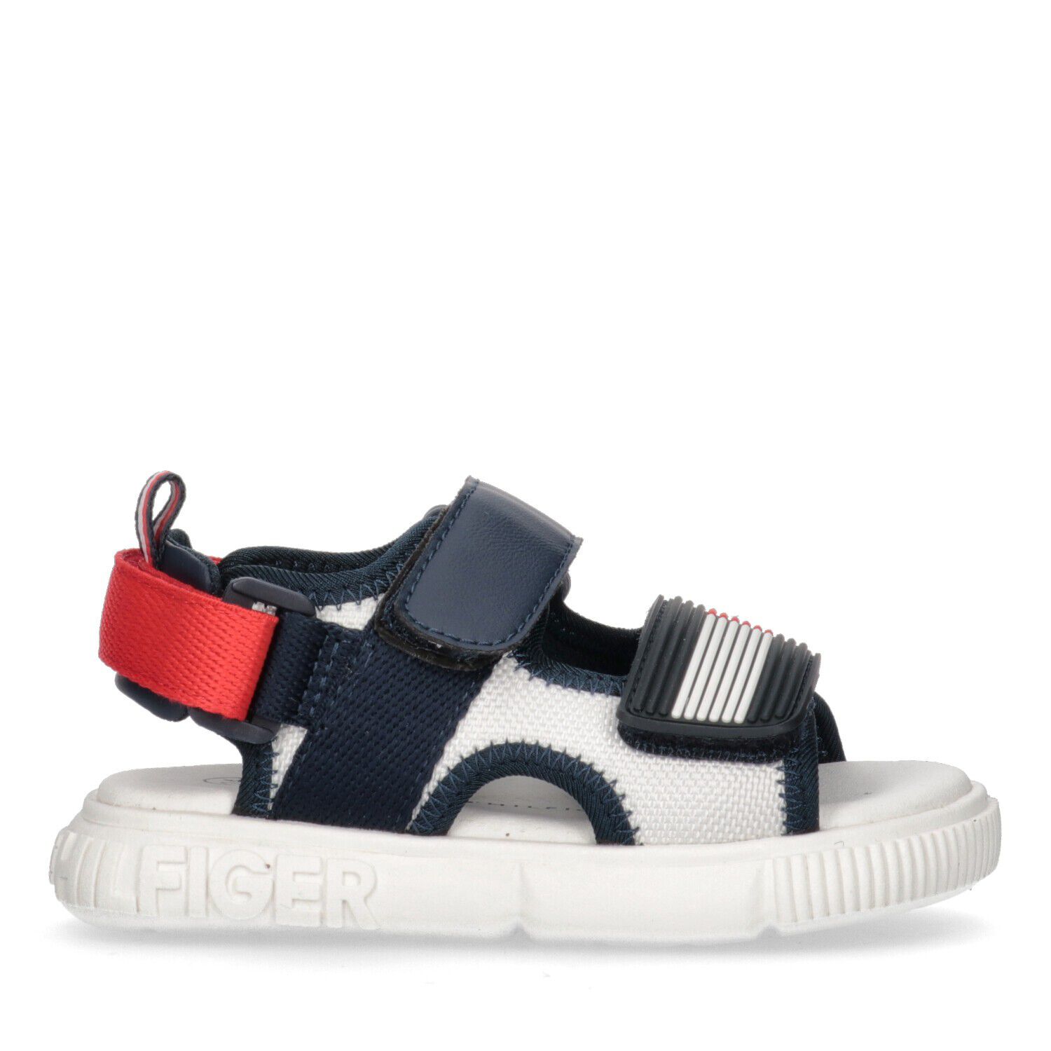 Boys Navy Blue & White Sandals, 1, hi-res