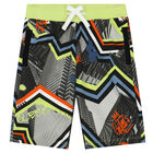 Boys Black & Grey Logo Shorts, 3, hi-res