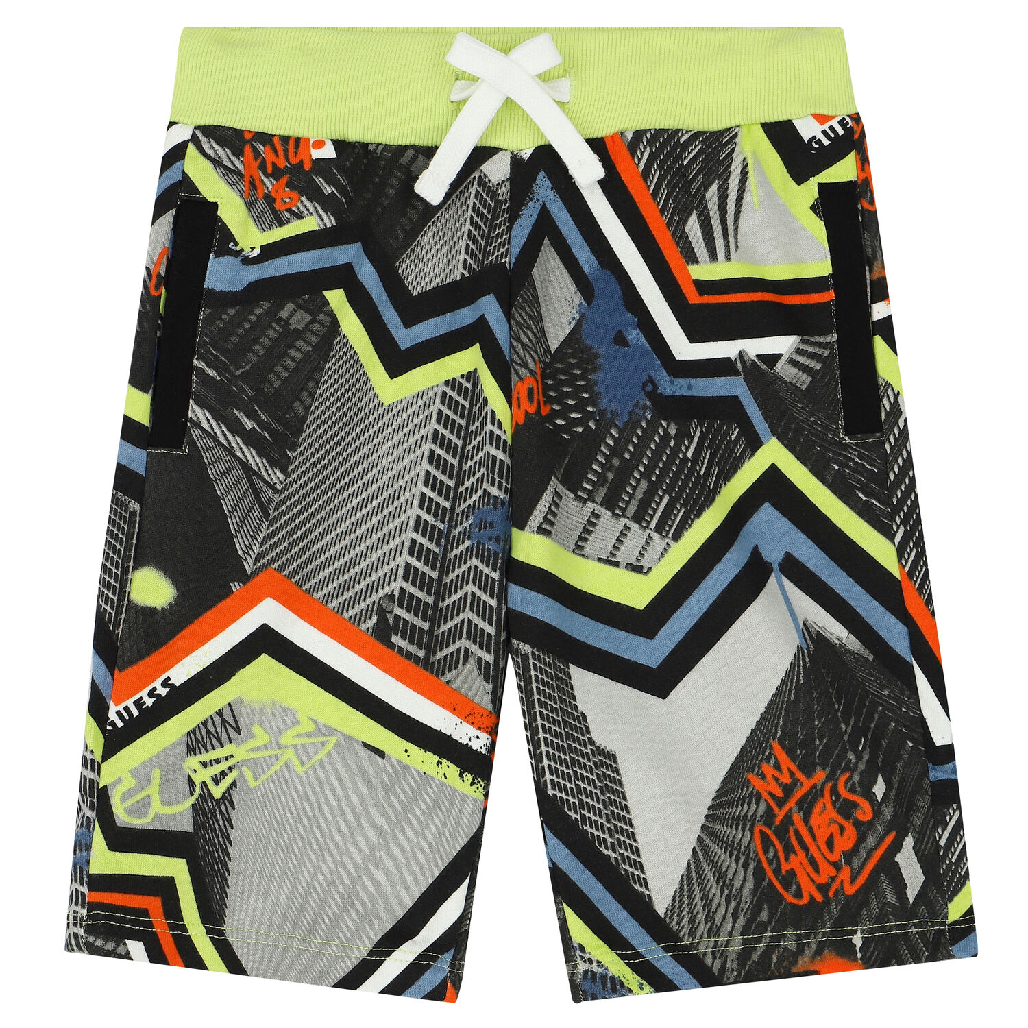 Boys Black & Grey Logo Shorts, 3, hi-res