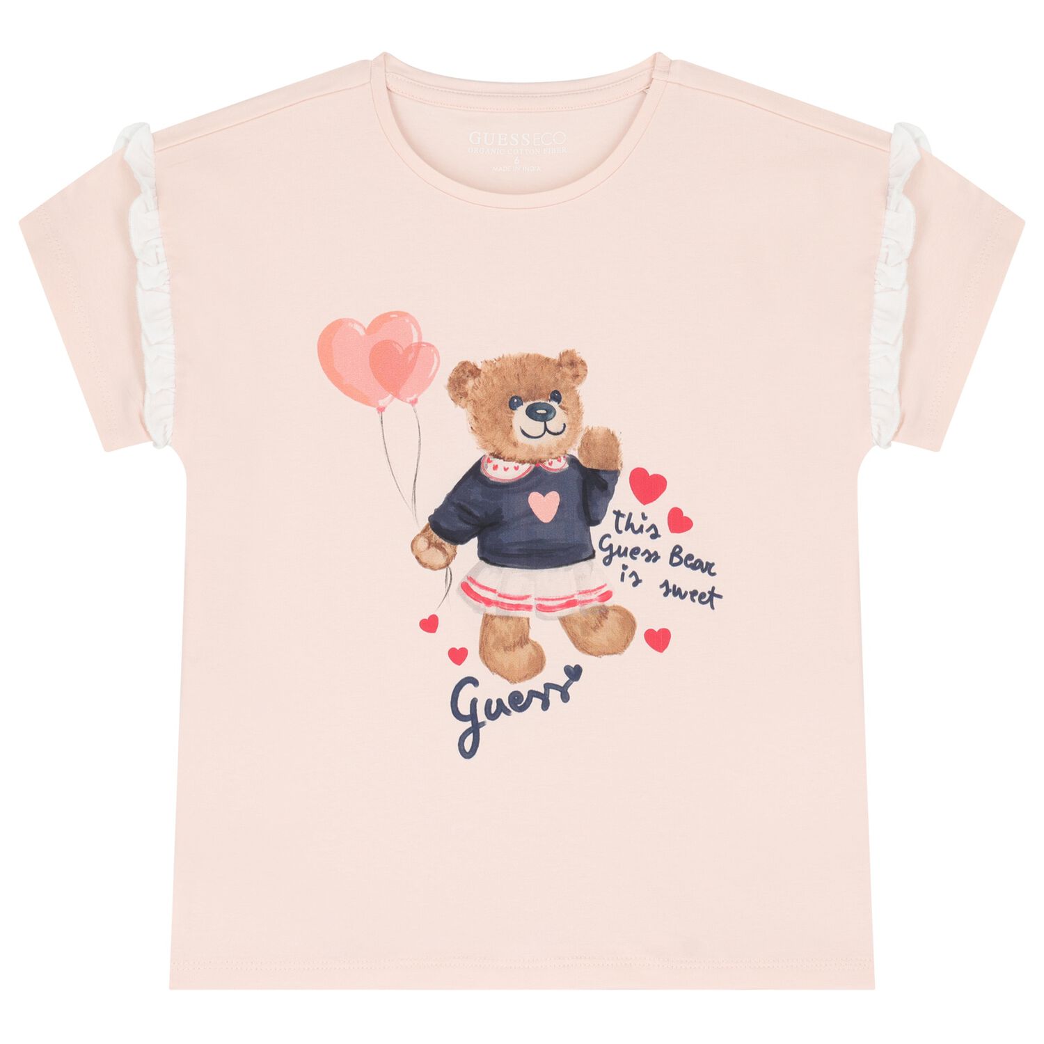 Girls Pink Teddy Bear T-Shirt, 2, hi-res image number null