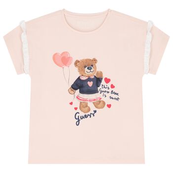 Girls Pink Teddy Bear T-Shirt