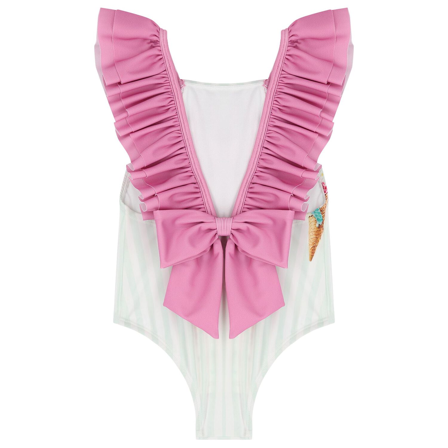 Girls Green & Pink Ice Cream Swimsuit, 1, hi-res image number null