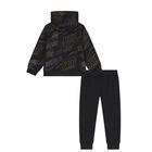 Boys Black Logo Tracksuit, 1, hi-res