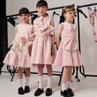 Girls Pink Flower Satin Dress, 2, hi-res