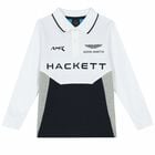 Boys White, Navy, Grey & Blue Logo Polo Shirt, 1, hi-res