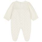 Baby Girls Ivory Logo Ruffled Babygrow, 1, hi-res
