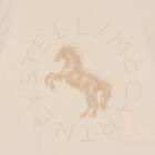 Younger Girls Beige Horse Logo T-Shirt, 1, hi-res