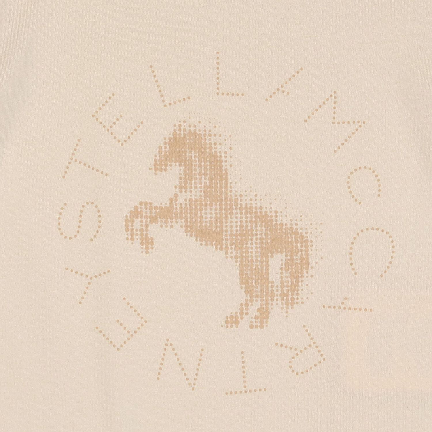 Younger Girls Beige Horse Logo T-Shirt, 1, hi-res