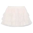 Girls Ivory Tulle Ruffled Skirt, 2, hi-res