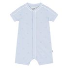 Baby Boys Blue Logo Romper, 1, hi-res