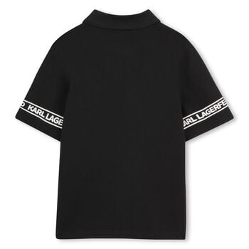 Boys Black Logo Polo Shirt