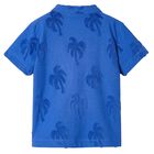Boys Blue Palm Tree Polo Shirt, 1, hi-res