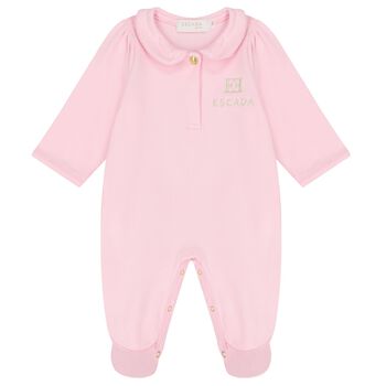 Baby Girls Pink Logo Babygrow