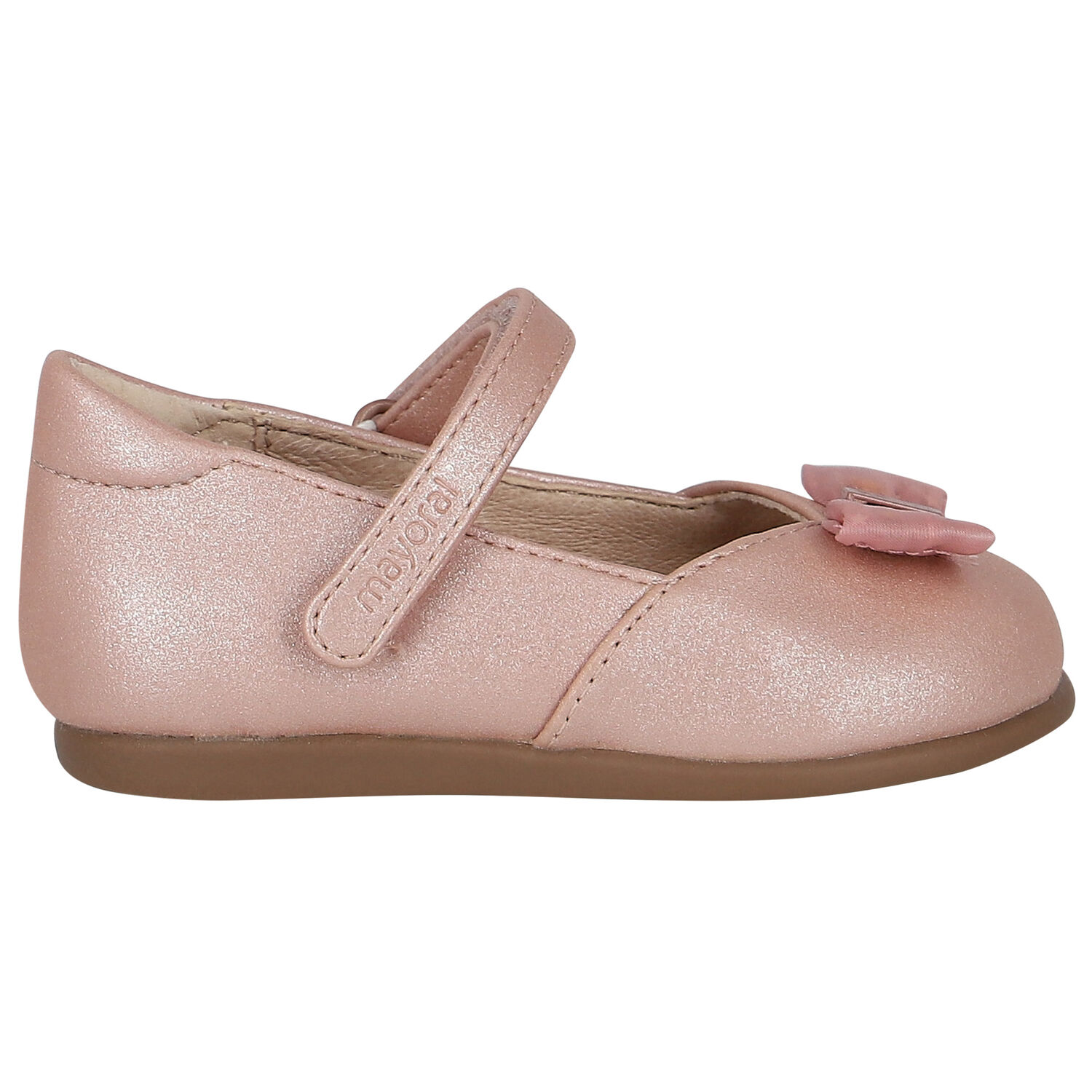 Younger Girls Pink Bow Shoes, 1, hi-res