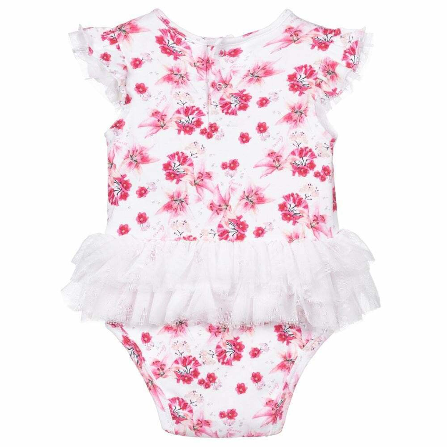 Baby Girls Pink Floral Bodysuit, 1, hi-res