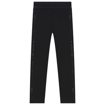 Girls Black Logo Leggings