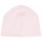 Baby Girls White & Pink Heart Hat, 2, hi-res