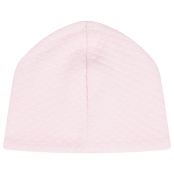Baby Girls White & Pink Heart Hat