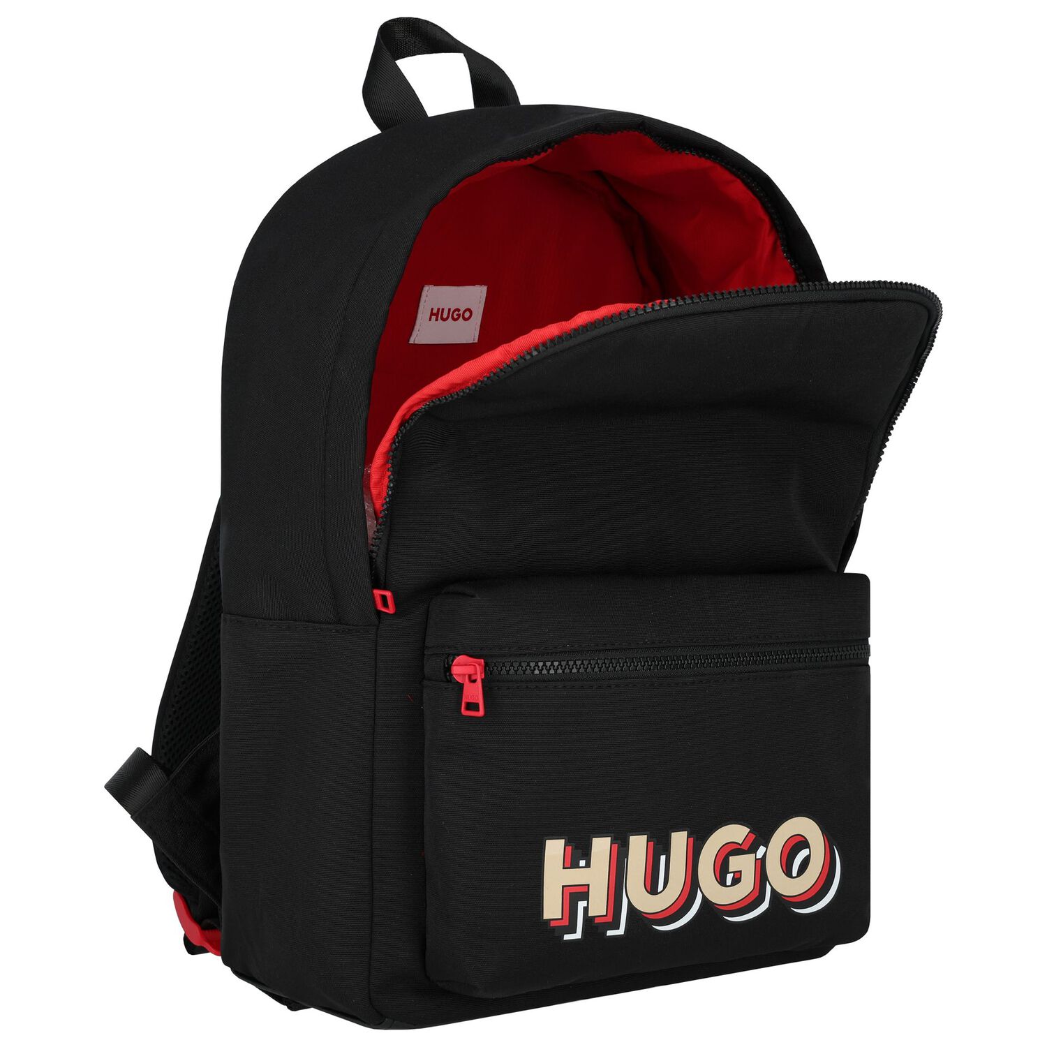 Boys Black Logo Backpack, 1, hi-res