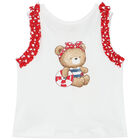 Baby Girls Red Teddy Bear Swim Set, 1, hi-res