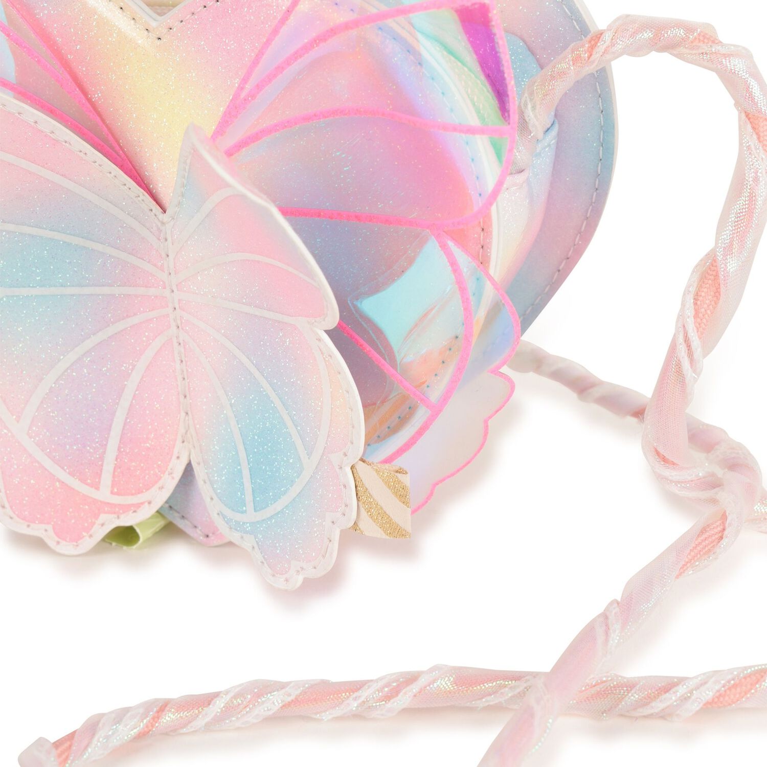Girls Pink Butterfly Handbag, 1, hi-res