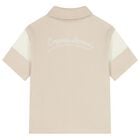Boys Beige Logo Polo Shirt, 1, hi-res