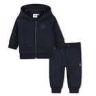 Younger Boys Mini Me Navy Blue Logo Tracksuit, 1, hi-res